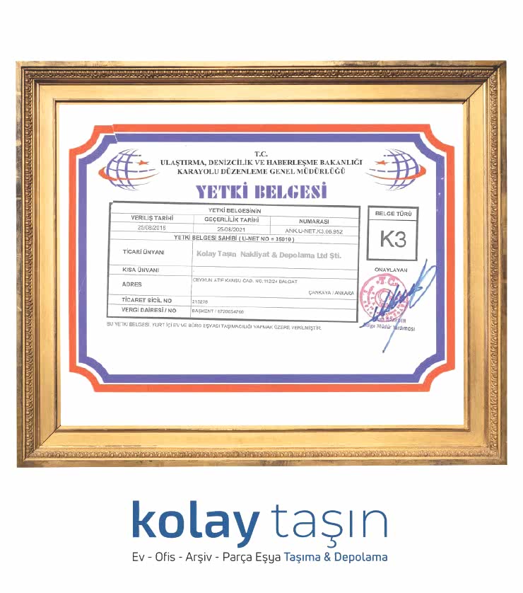 kolay taşın k3 belgesi